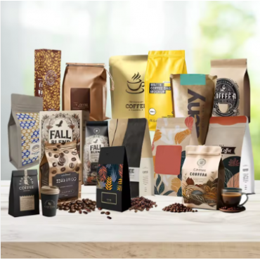 Custom Matte Flat Bottom 250g Self-sealing Stand up Pouch Coffee Packaging Bag with air Valve and Zi