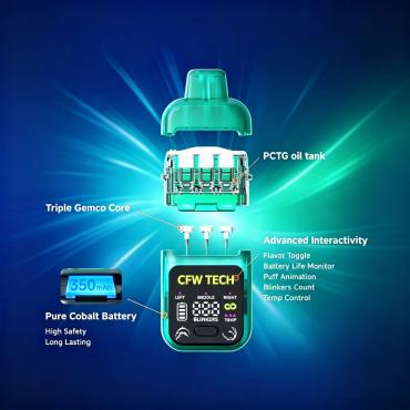 Three flavors 0.76+0.76+0.76ml disposable vape hardware for distillate oil